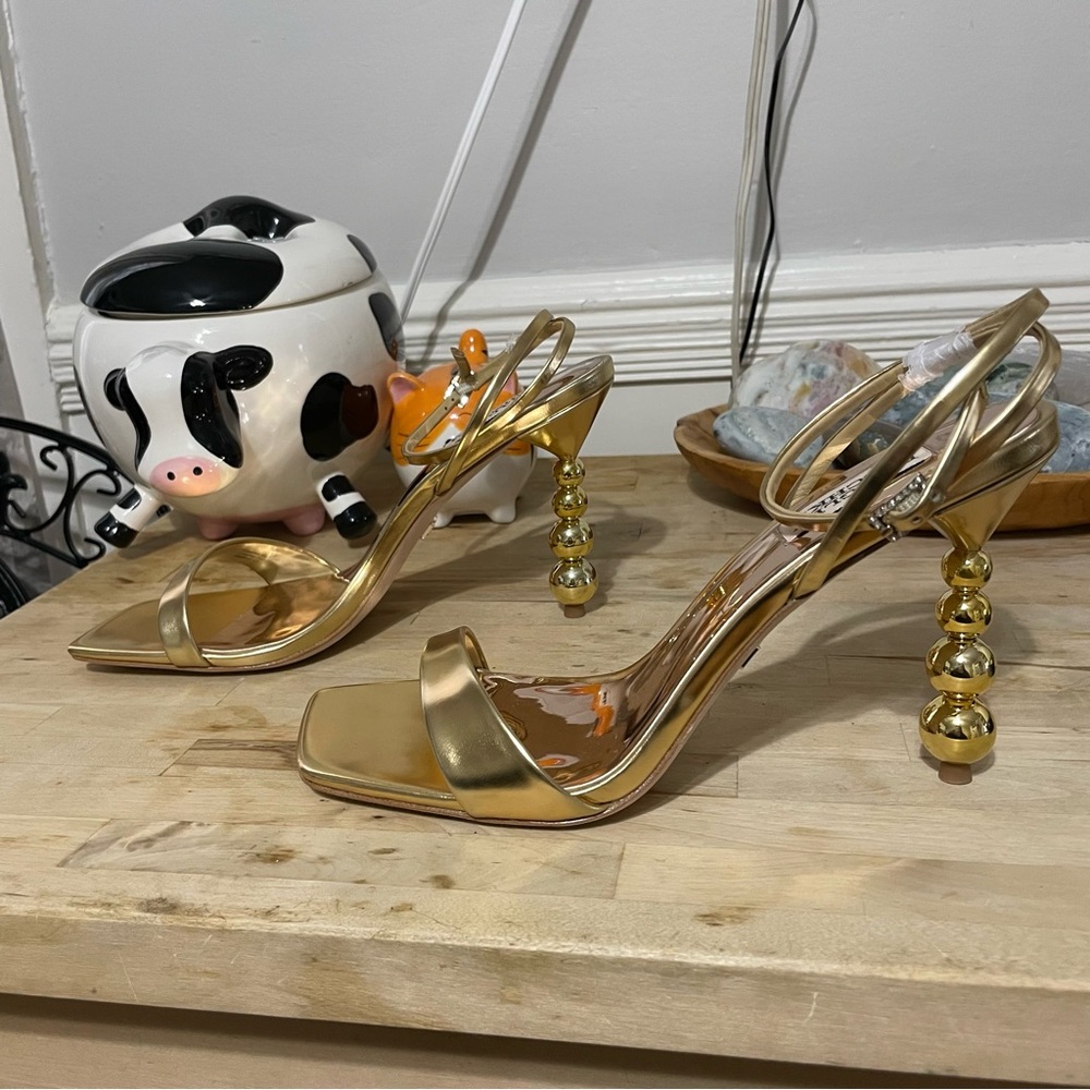 Badgley Mischka Ivette II Metallic Stiletto Sandal Size 9 - Picture 4 of 10